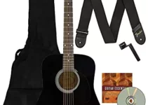 Fender Squier Dreadnought Acoustic Guitar – Black Learn-to-Play Bundle: A Comprehensive Review